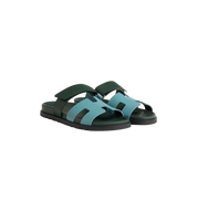 Hermes Chypre Sandal "Bleu Citadin/Vert Bouteille"