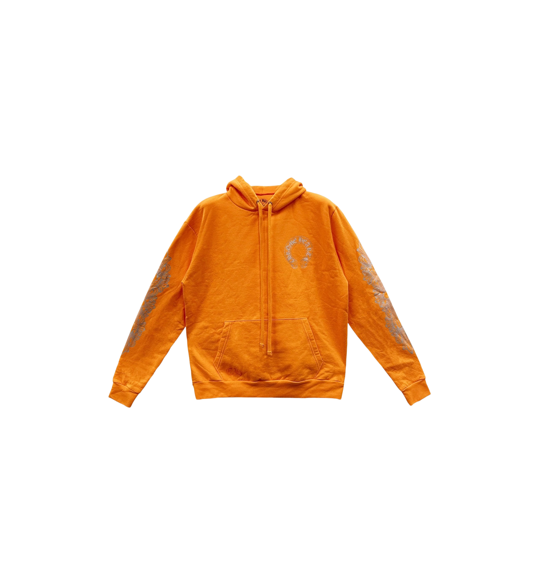 Chrome Hearts Glitter Horseshoe Logo Hoodie "Orange"