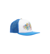 Chrome Hearts Multicolor Cross Trucker Hat "Blue/White"