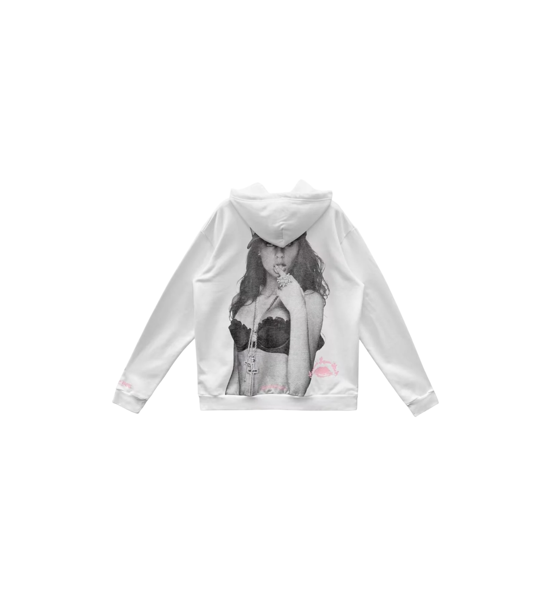 Chrome Hearts Laurie Lynn Stark "Love You" Portrait Pink Letter Hoodie "White"