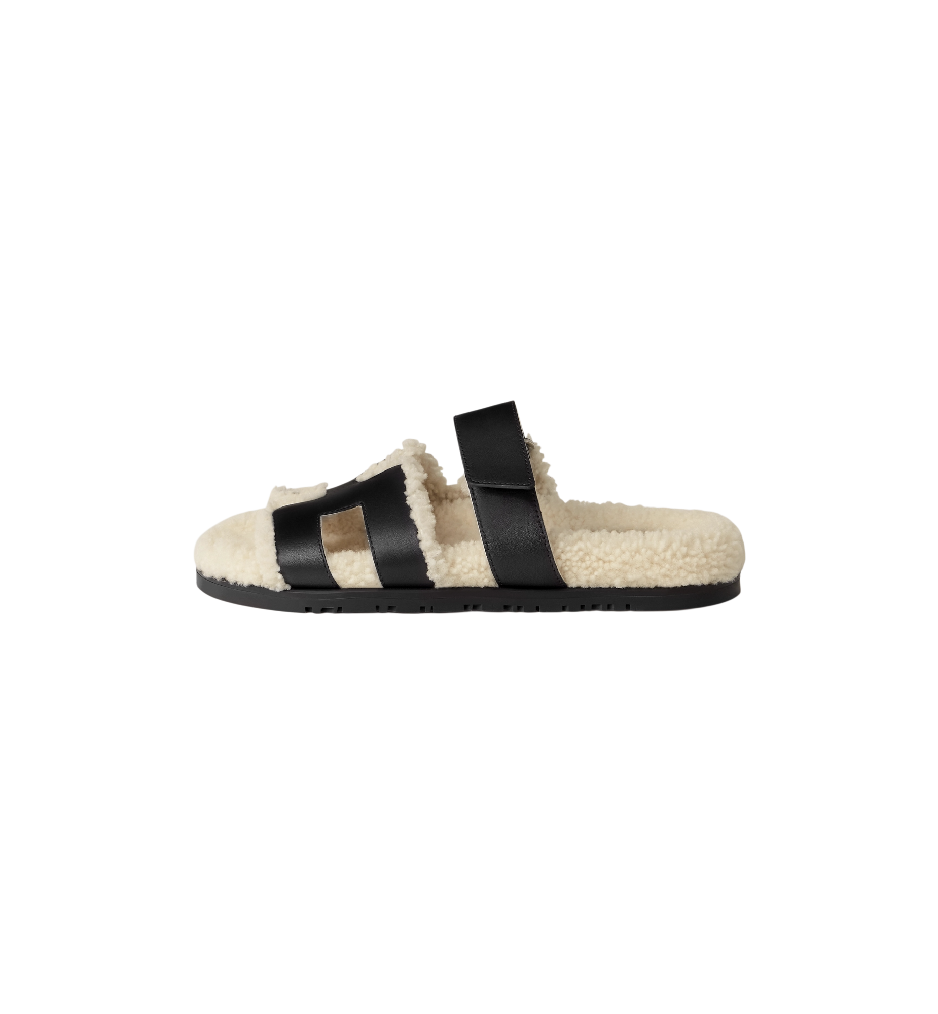 Hermes Chypre Sandal "Noir/Ecru"