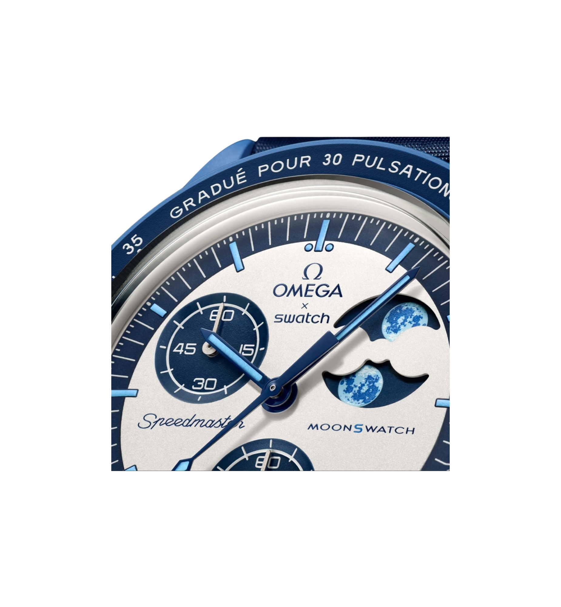 Swatch x Omega Bioceramic Moonswatch Mission to the Moonphase "Super Blue"