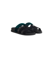 Hermes Chypre Sandal "Noir/Vert Mousse"