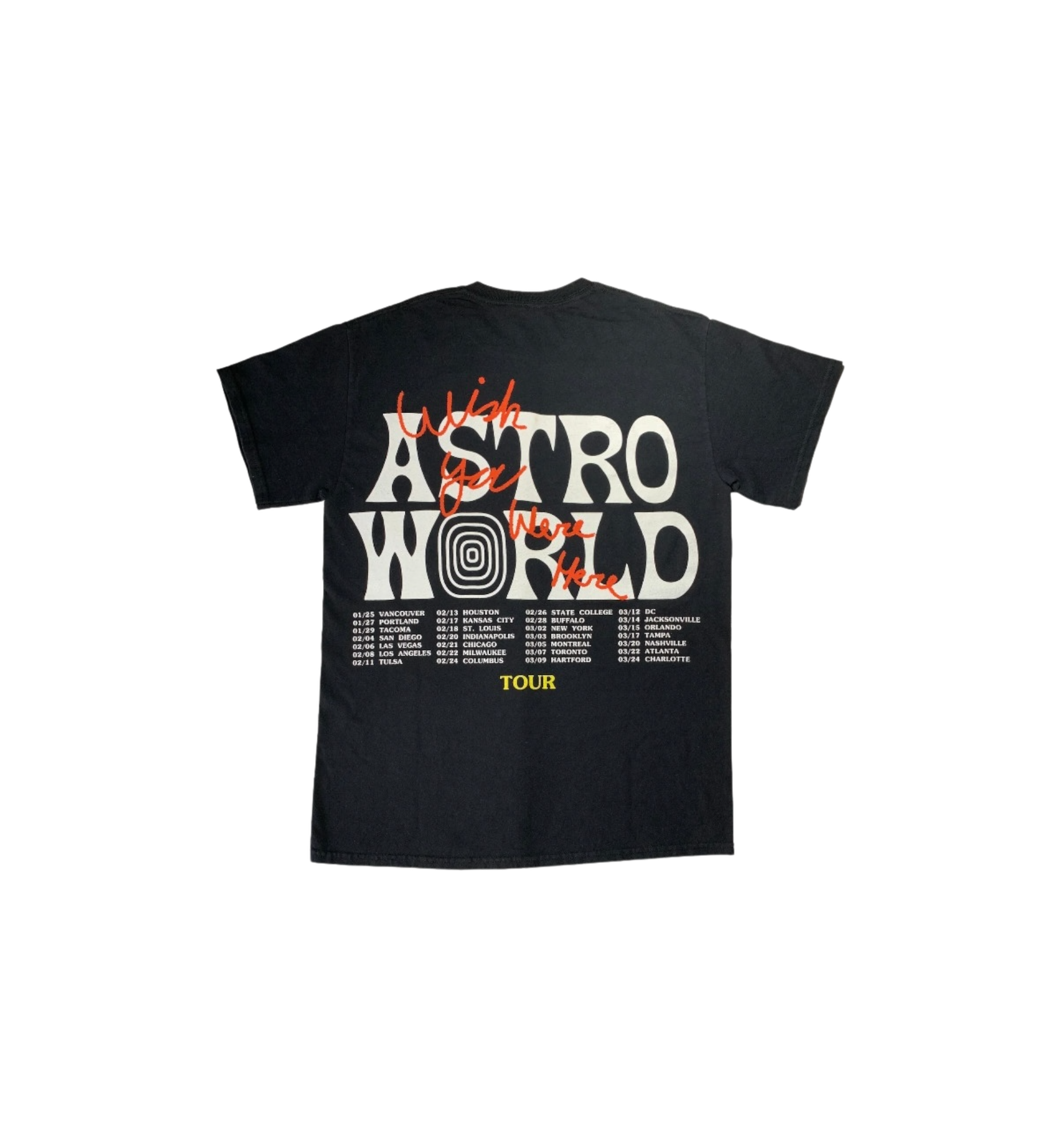 Travis Scott Astroworld Tour Wish You Were Here Tee "Black"
