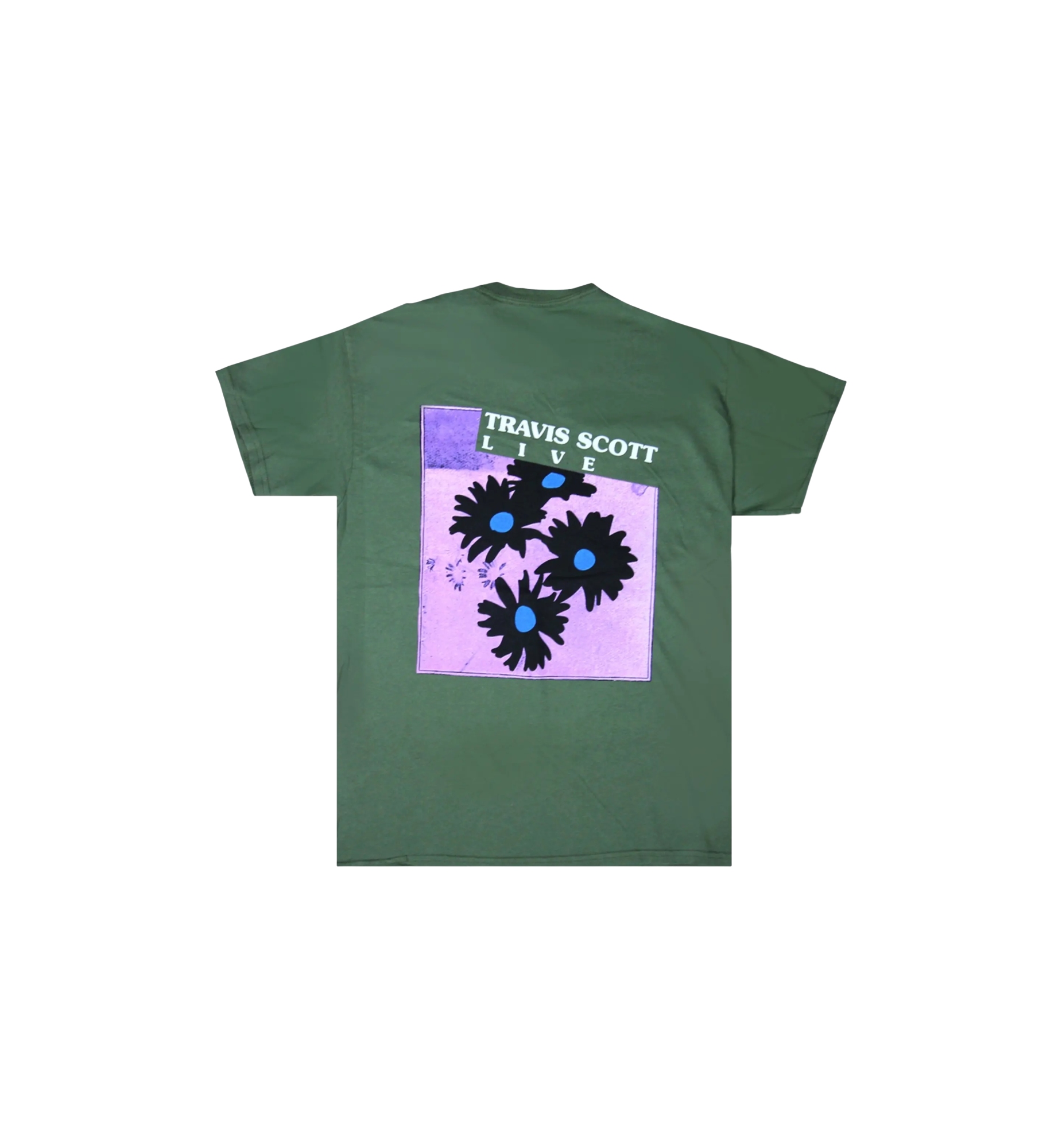 Travis Scott Astroworld Festival Run Flower Tee "Olive"