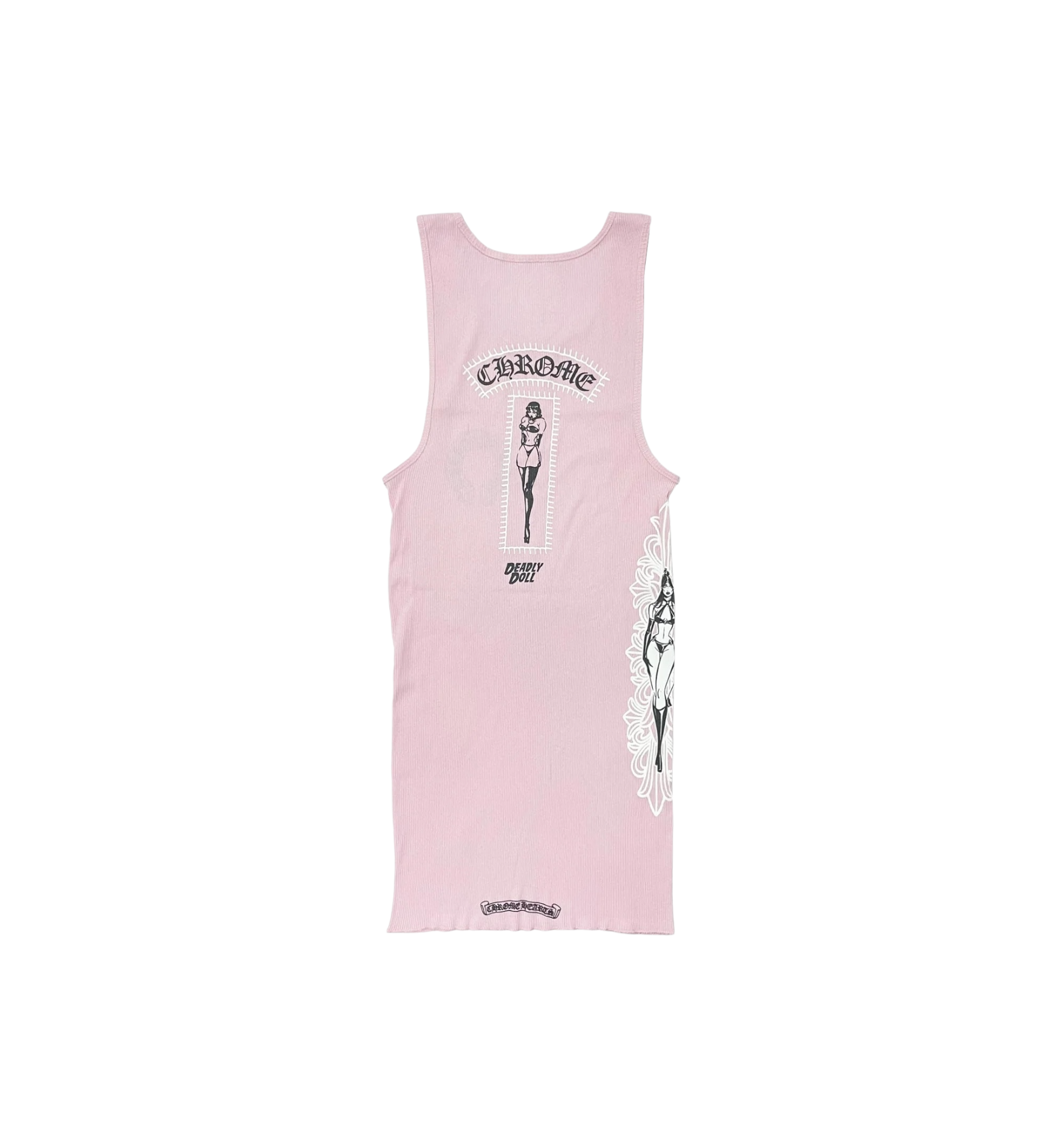 Chrome Hearts Deadly Doll Rib Art Basel Flora Tank Top "Pink" (Women's)