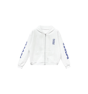 Chrome Hearts Blue Scroll Zip Up Hoodie "White"