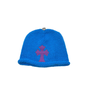 Chrome Hearts Cashmere Purple Cross Leather Patch Beanie "Blue"