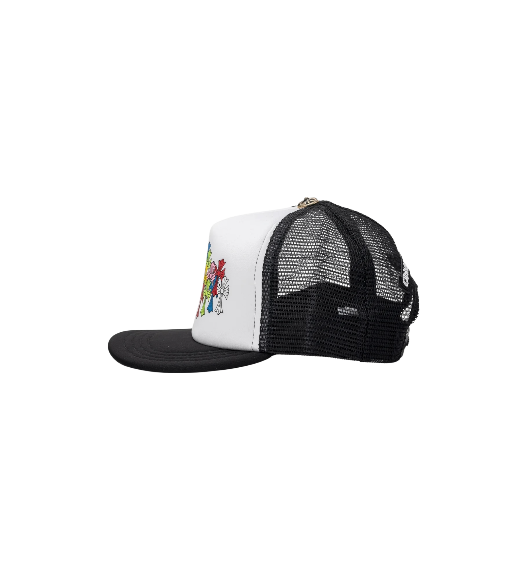 Chrome Hearts Multi Color Crosses Trucker Hat "Black/White"