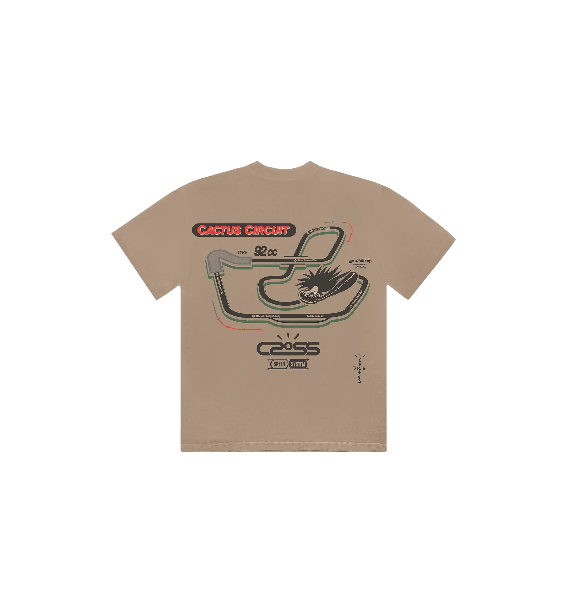 Travis Scott Cactus Jack Racetrack Tee "Tan"