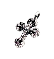 Chrome Hearts Tiny Filigree Cross Charm Pendant Ball Chain Necklace "Silver"