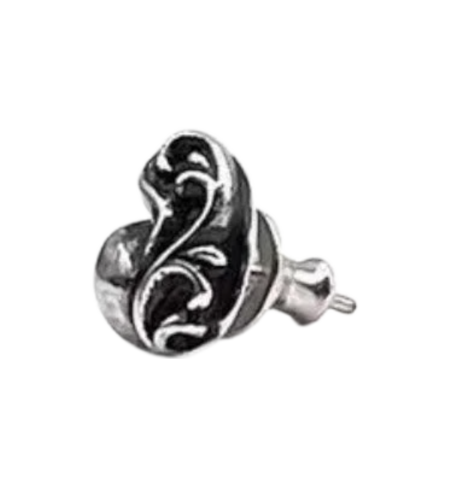 Chrome Hearts Vine Heart Earring Stud "Silver"