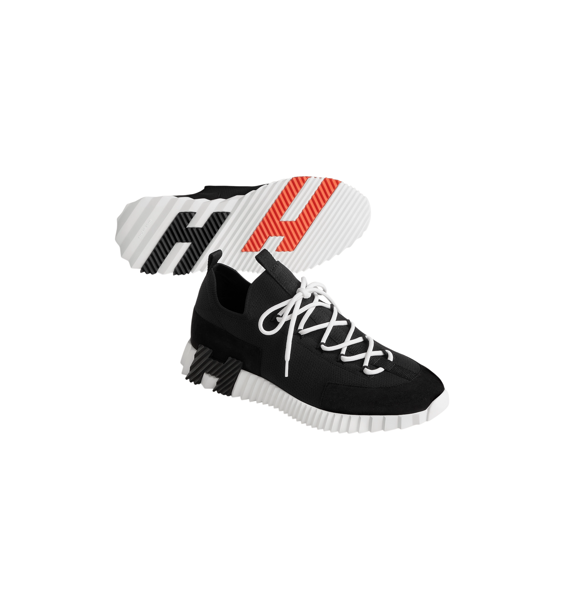Hermes Lift Slip-On Sneaker "Noir/Blanc"