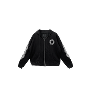 Chrome Hearts USA Floral Horseshoe Logo Zip Up Hoodie "Black"