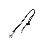 Chrome Hearts BS Fleur Leather Braids Chain Necklace "Black/Silver"