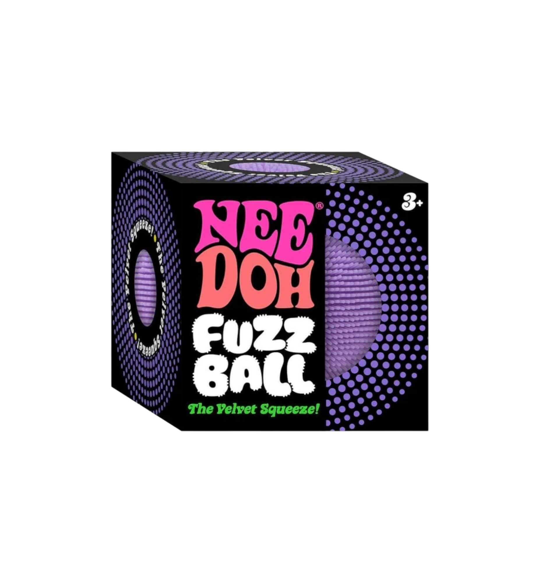 NeeDoh Fuzz Ball The Velvet Squeeze Squishy Fidget Toy "Purple"