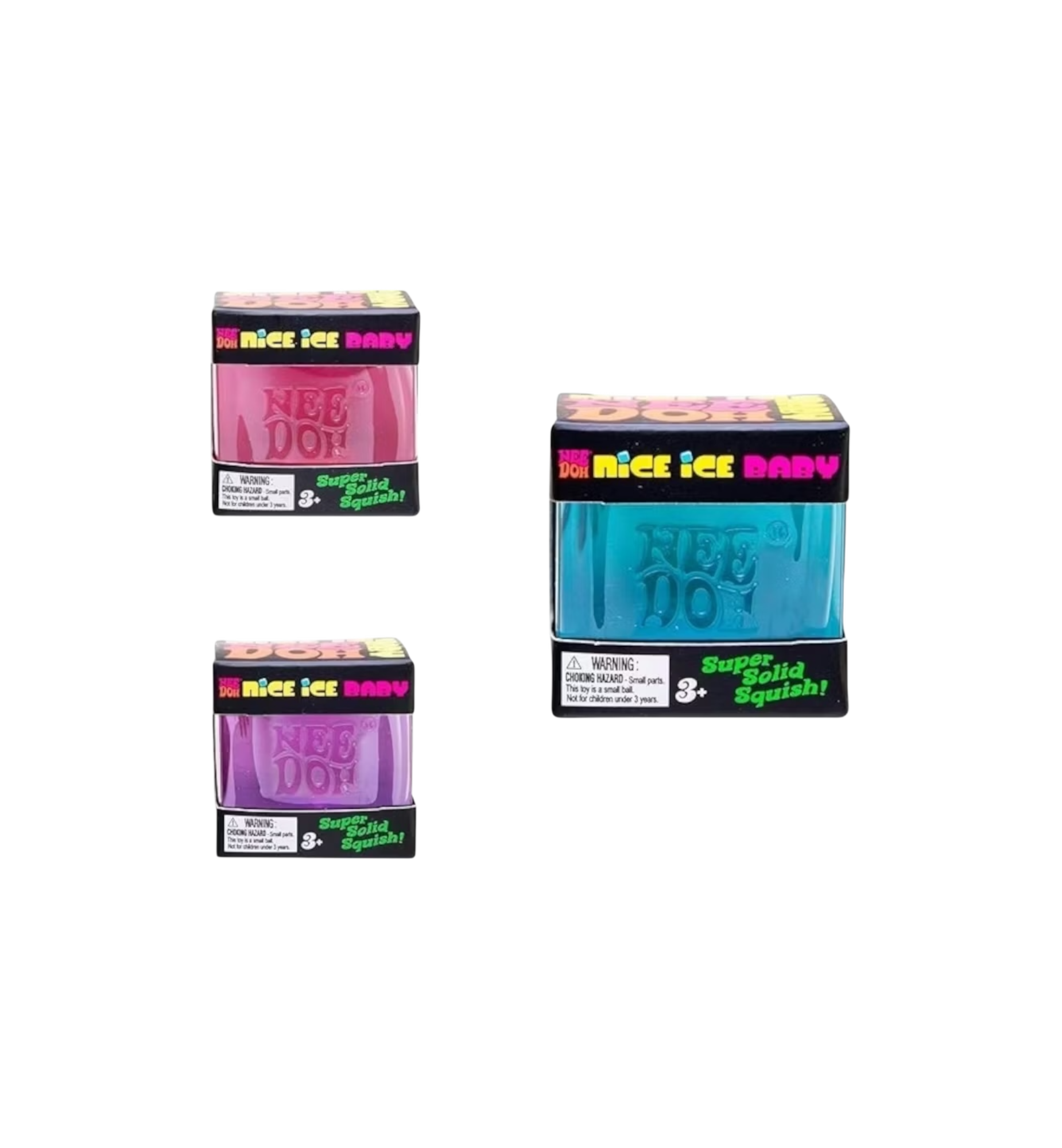 NeeDoh Nice Ice Baby Squishy Fidget Toy "Pink/Blue/Purple"