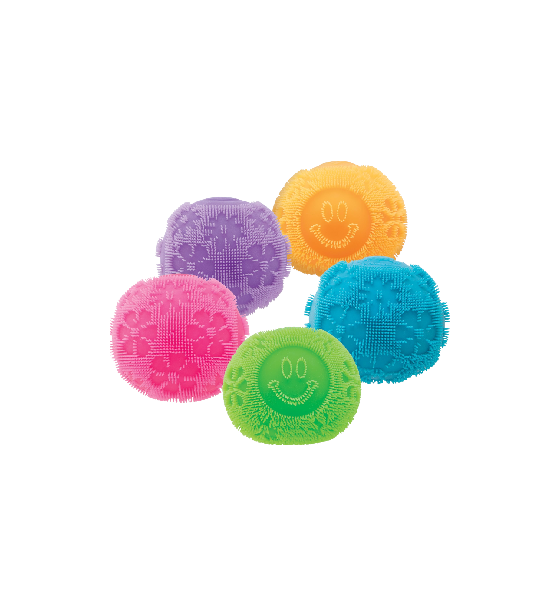 NeeDoh Flower Power Fuzz Ball Squishy Fidget Toy "Pink/Orange/Purple/Green/Blue"