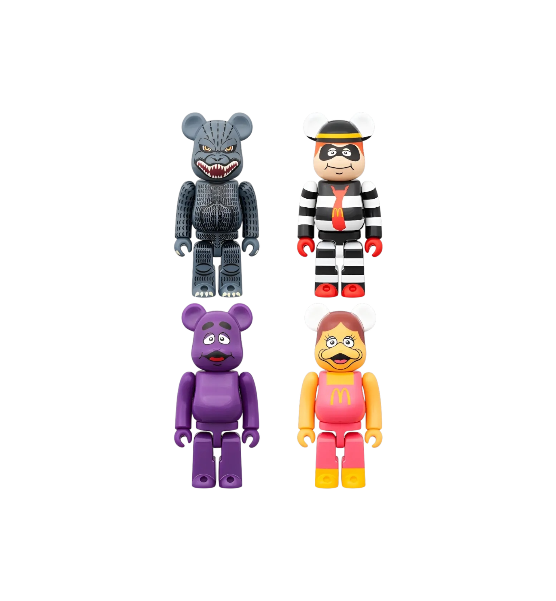 BE@RBRICK Godzilla vs McDonalds 150% Set of 4