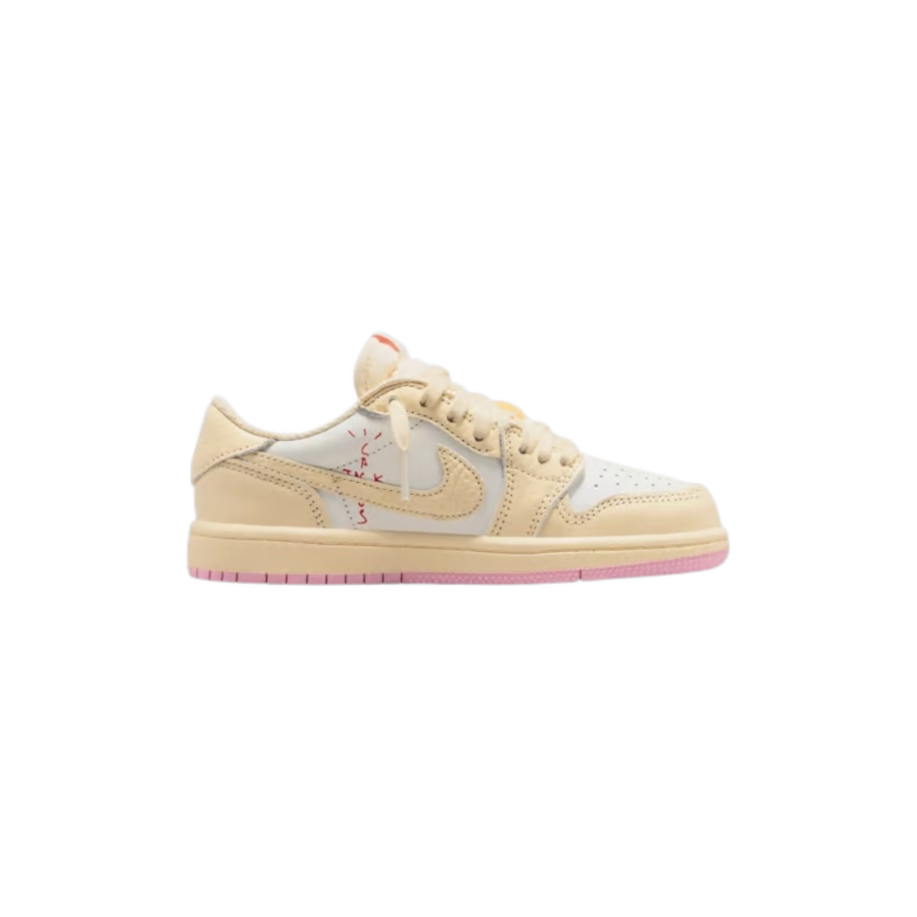 Air Jordan 1 Retro Low OG SP Travis Scott Shy Pink PS side view at Stashed UAE
