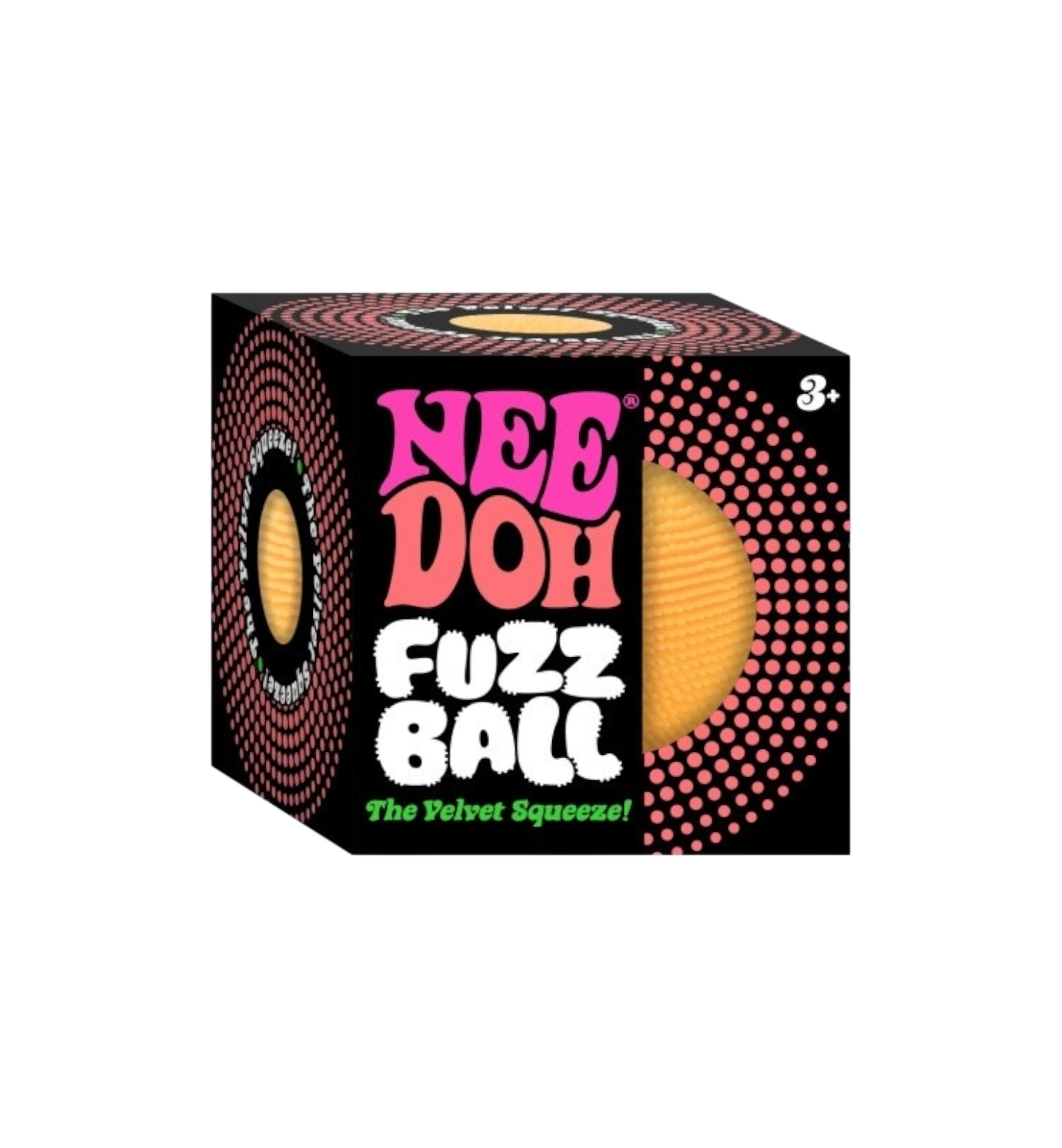 NeeDoh Fuzz Ball The Velvet Squeeze Squishy Fidget Toy "Orange"