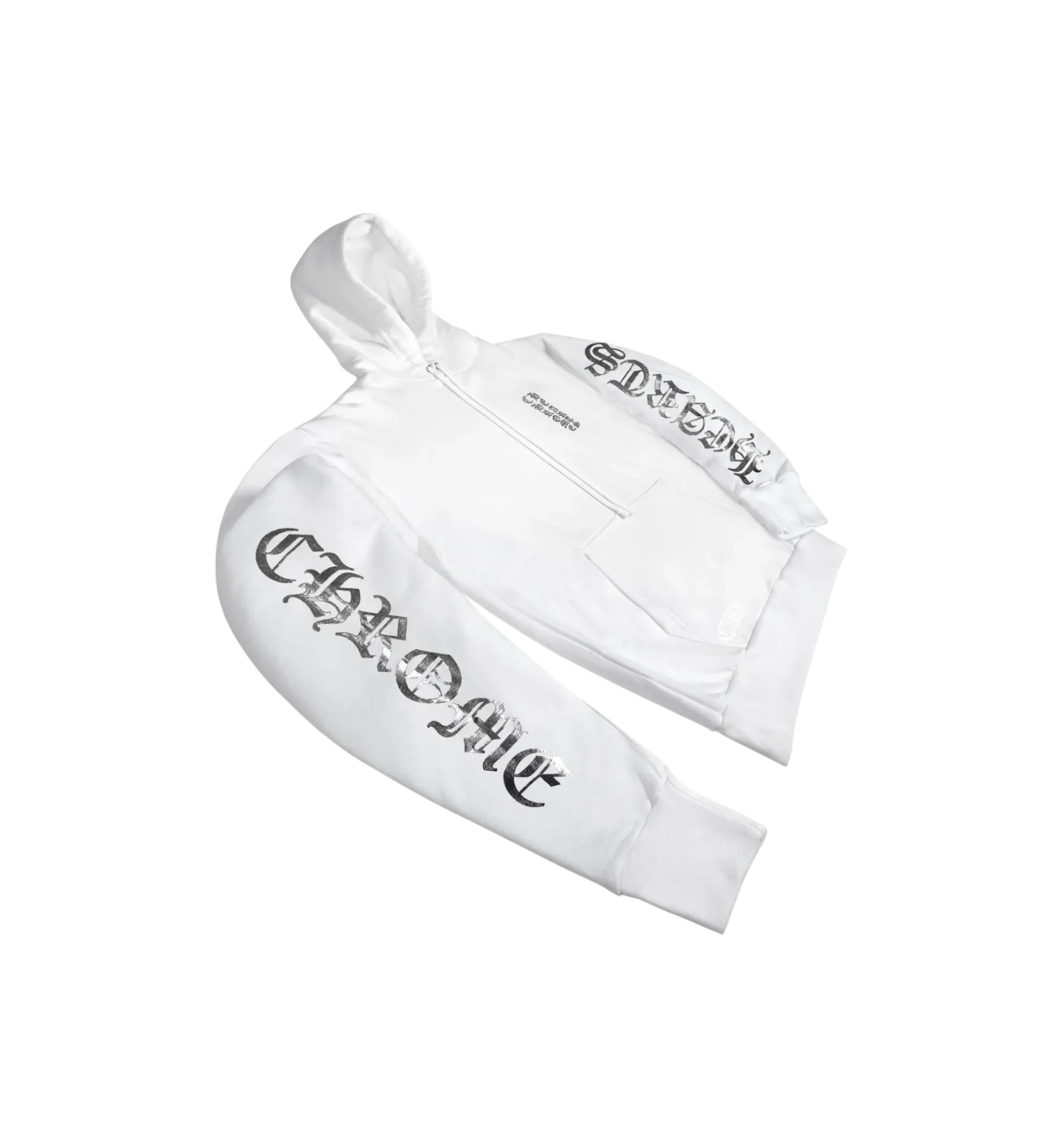 Chrome Hearts Foil Vertical Logo Hoodie "White"