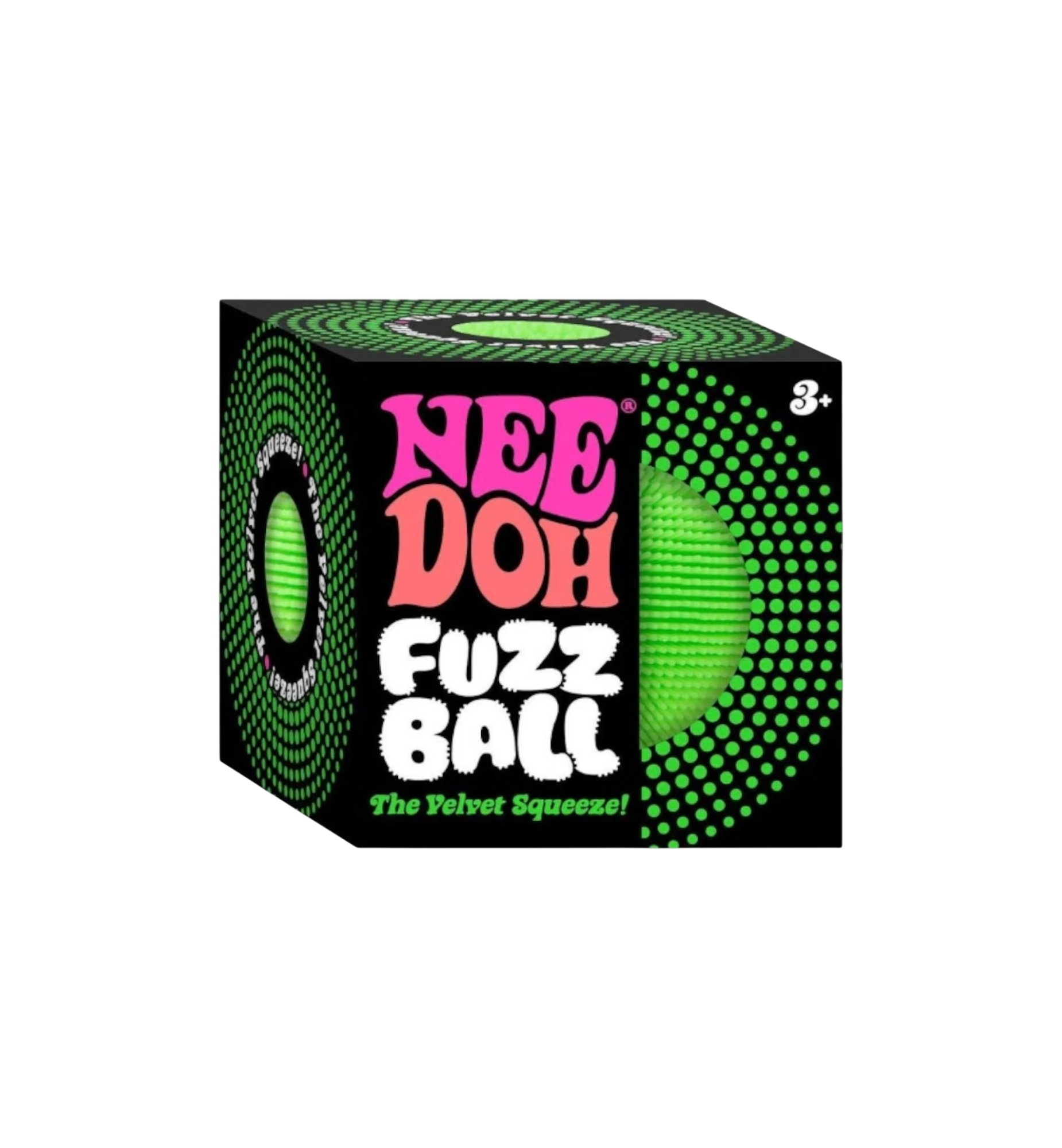 NeeDoh Fuzz Ball The Velvet Squeeze Squishy Fidget Toy "Green"