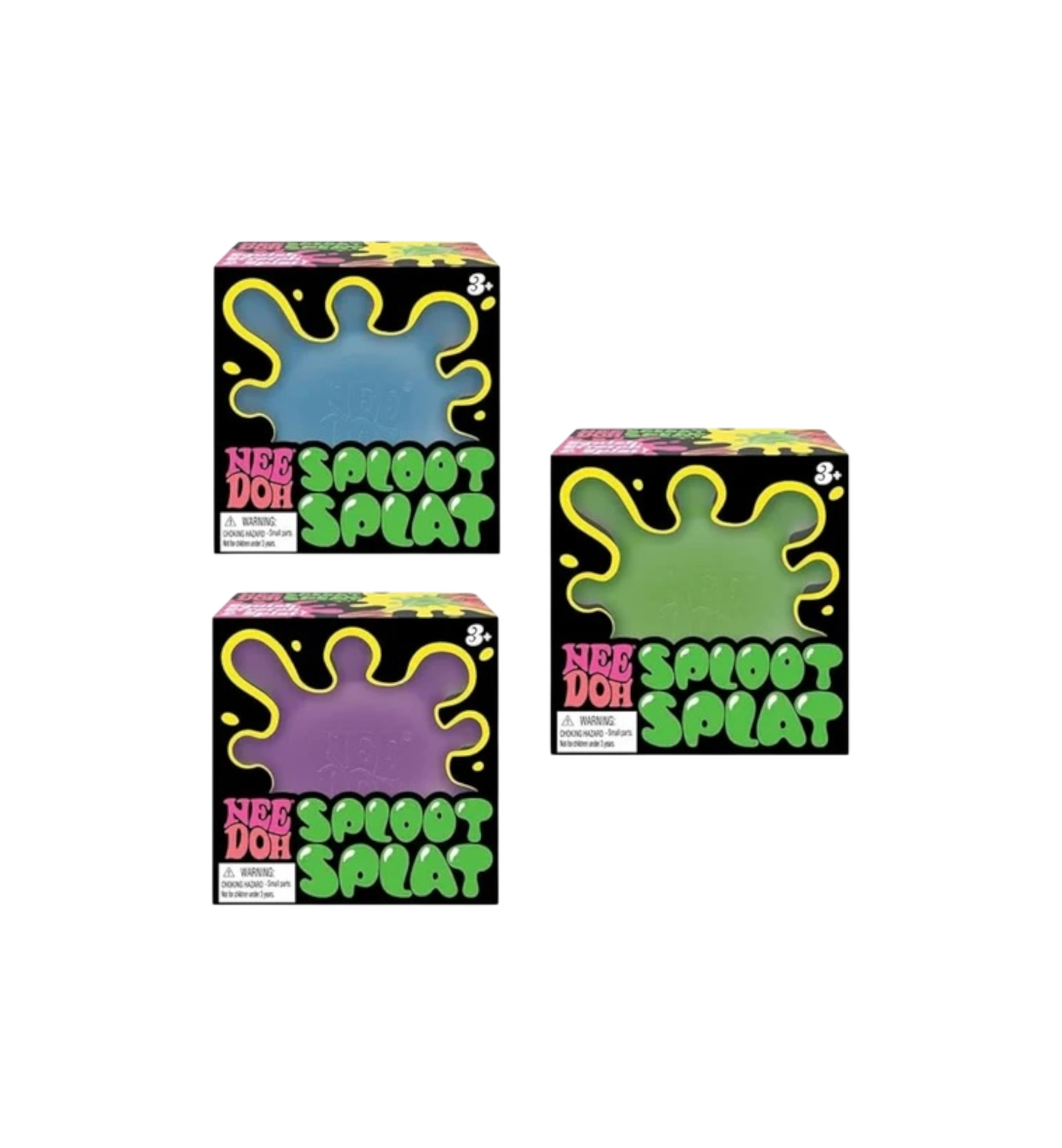 NeeDoh SplootSplat Squishy Fidget Toy "Purple/Blue/Green"