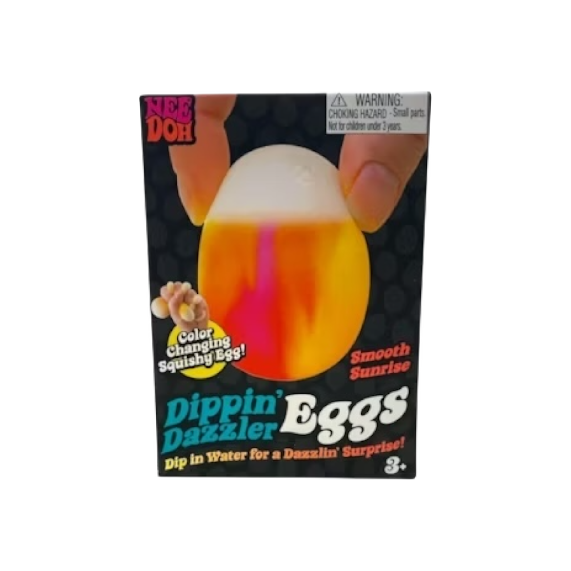 NeeDoh Dippin Dazzer Egg Squishy Fidget Toy Smooth Sunrise packaging detail at Stashed UAE