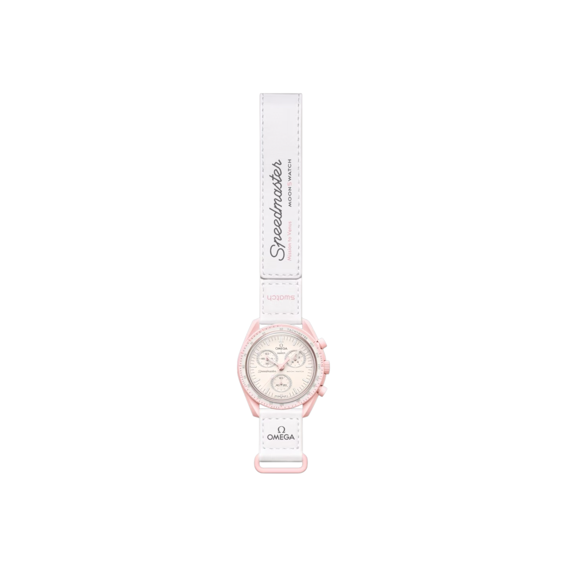 Swatch x Omega Bioceramic Moonswatch Mission to Venus front view at Stashed UAE