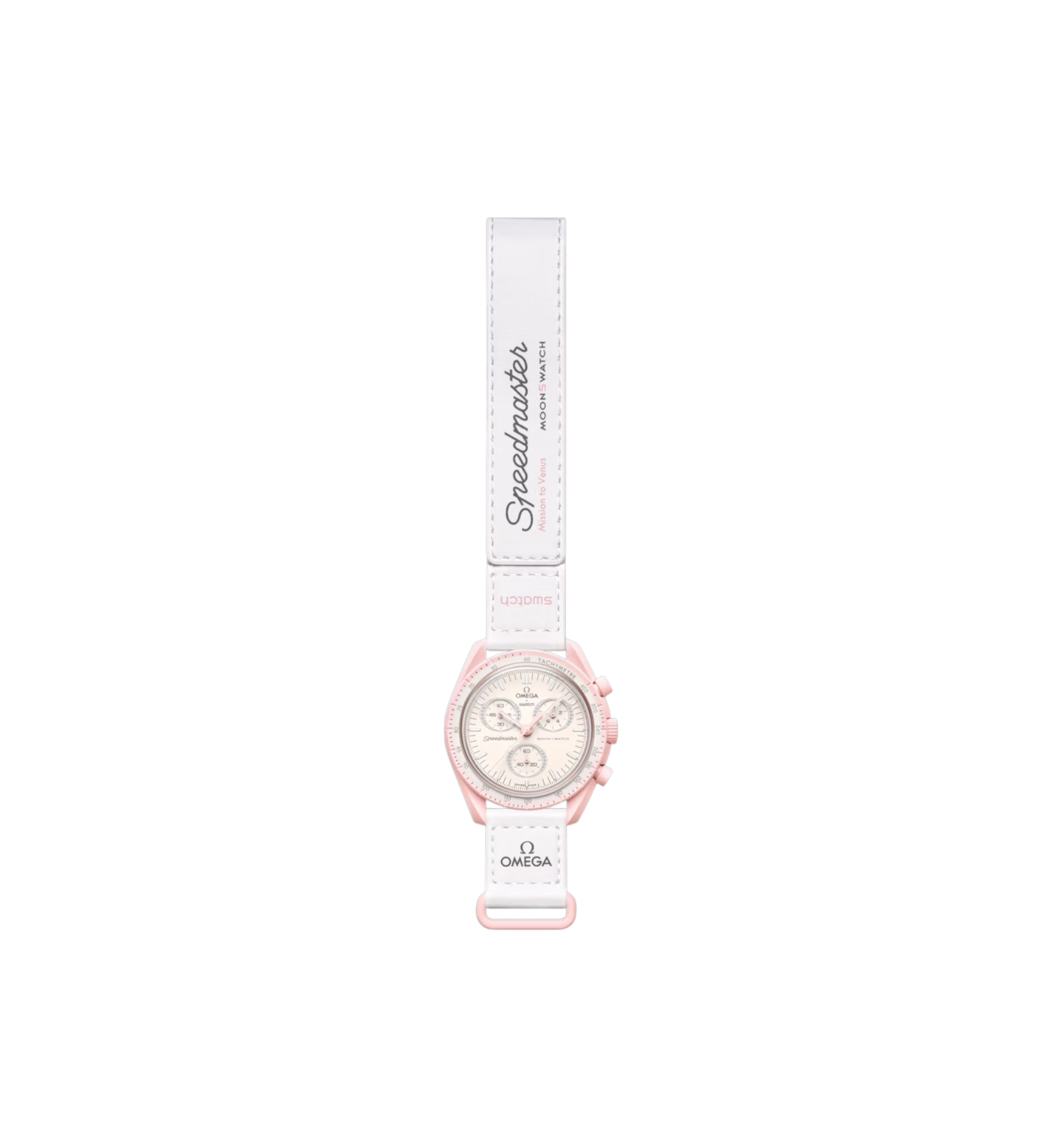 Swatch x Omega Bioceramic Moonswatch Mission to Venus front view at Stashed UAE