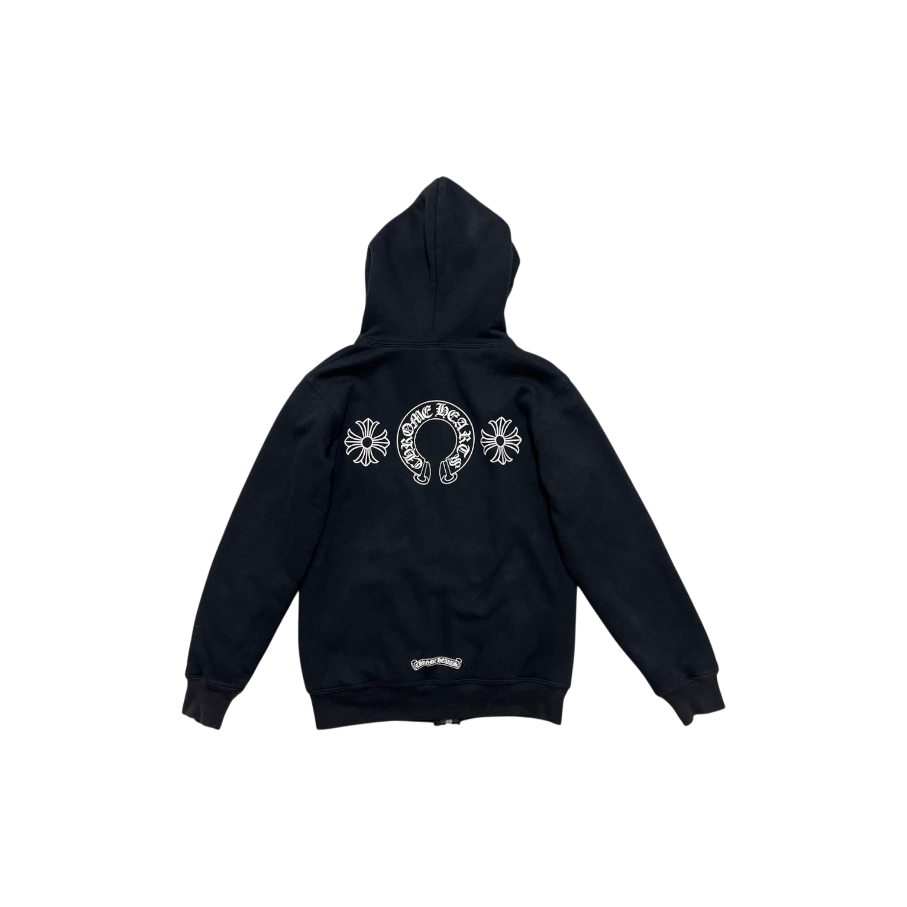 Chrome Hearts FY Horseshoe Thermal Lined Zip Up Hoodie Black back view at Stashed UAE