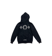 Chrome Hearts FY Horseshoe Thermal Lined Zip Up Hoodie Black back view at Stashed UAE
