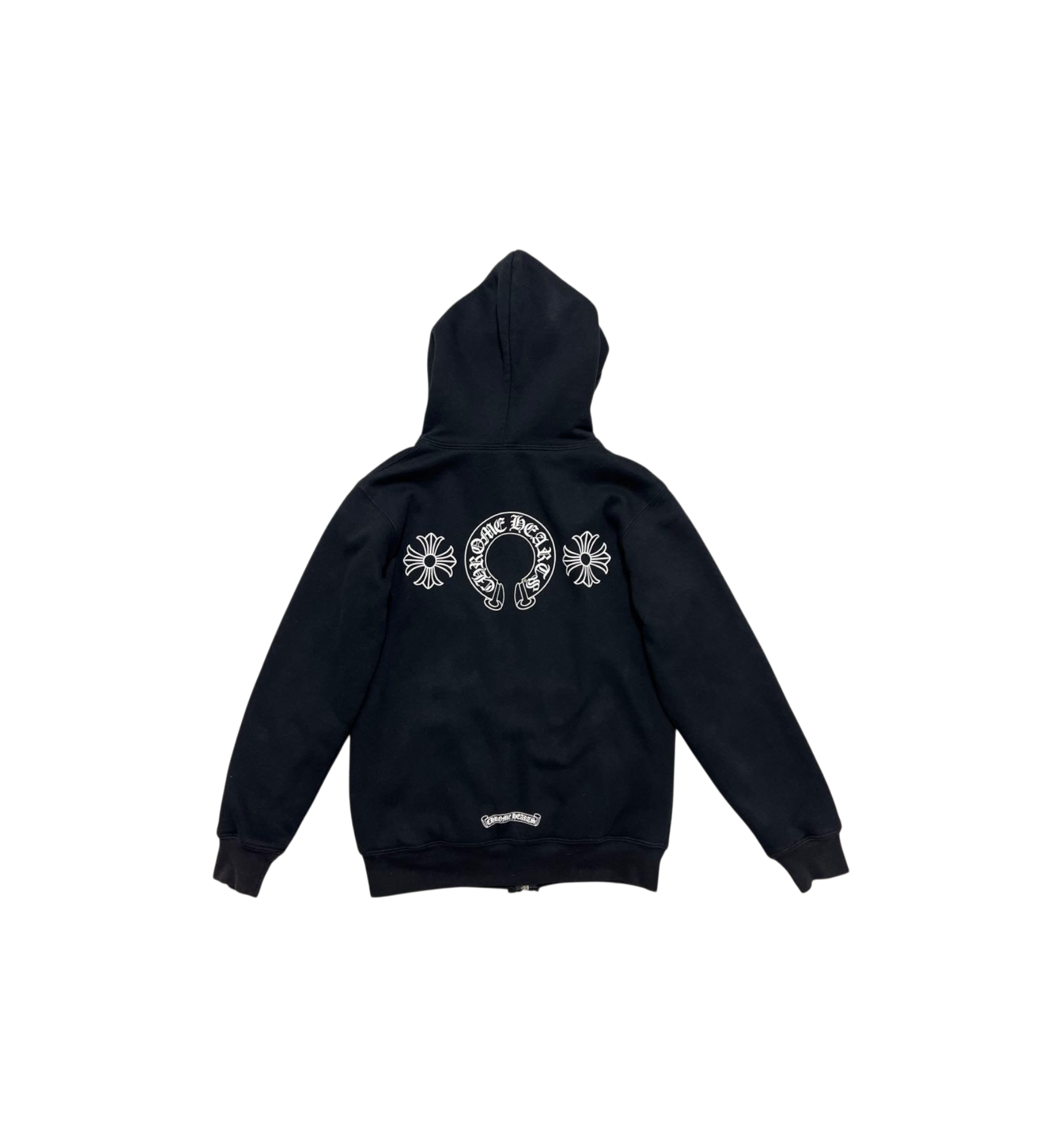 Chrome Hearts FY Horseshoe Thermal Lined Zip Up Hoodie Black back view at Stashed UAE