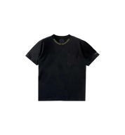 Chrome Hearts Gold Script Neck Pocket Tee Black at Stashed UAE