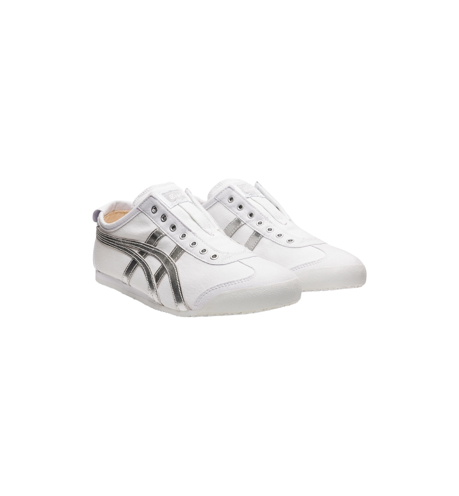 Onitsuka Tiger Mexico 66 Slip-On White Pure Silver pair at Stashed UAE