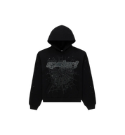 SP5DER Rhinestone Punk V2 Hoodie Black at Stashed UAE