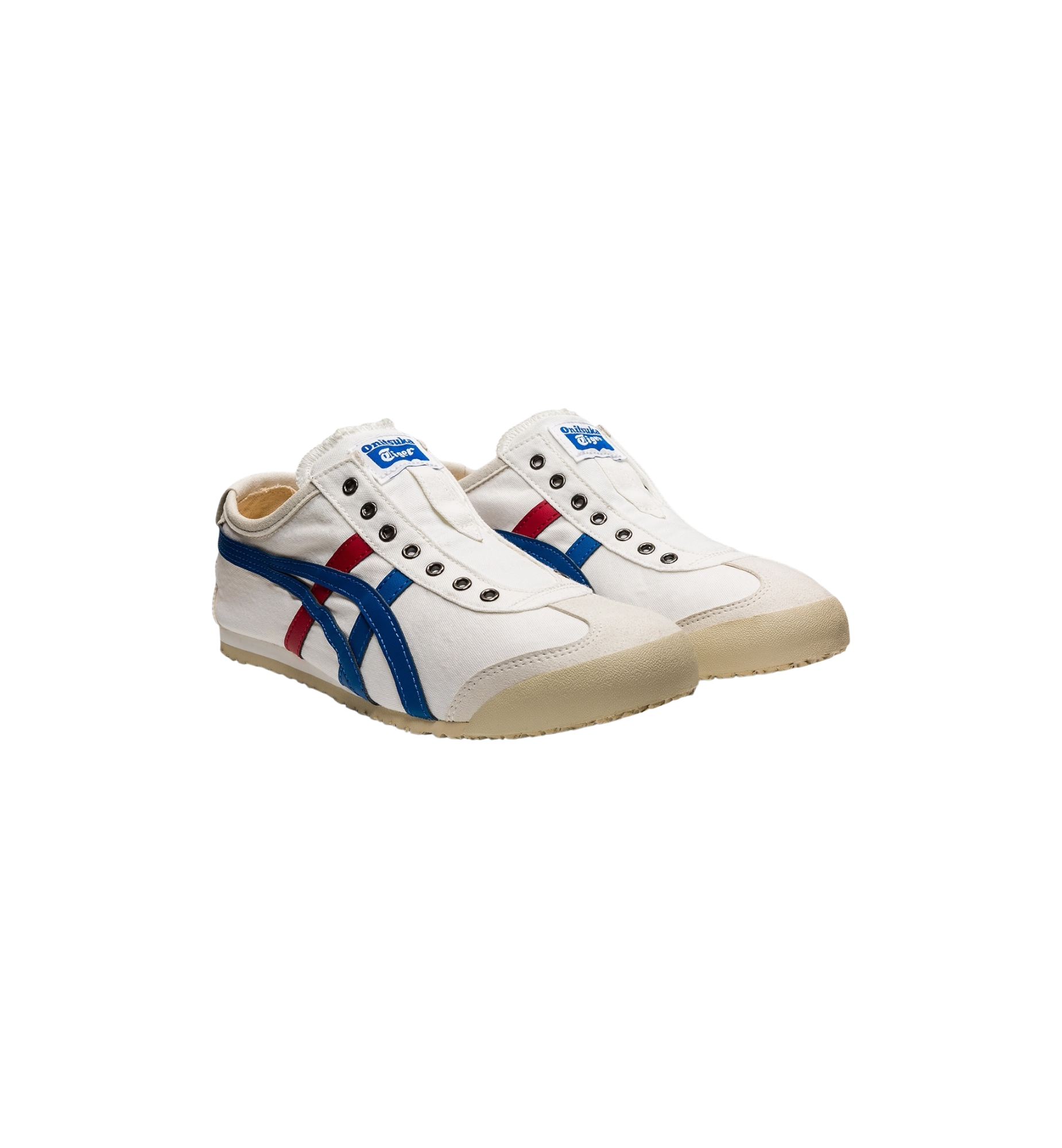 Onitsuka Tiger Mexico 66 Slip-On White Blue Red pair at Stashed UAE