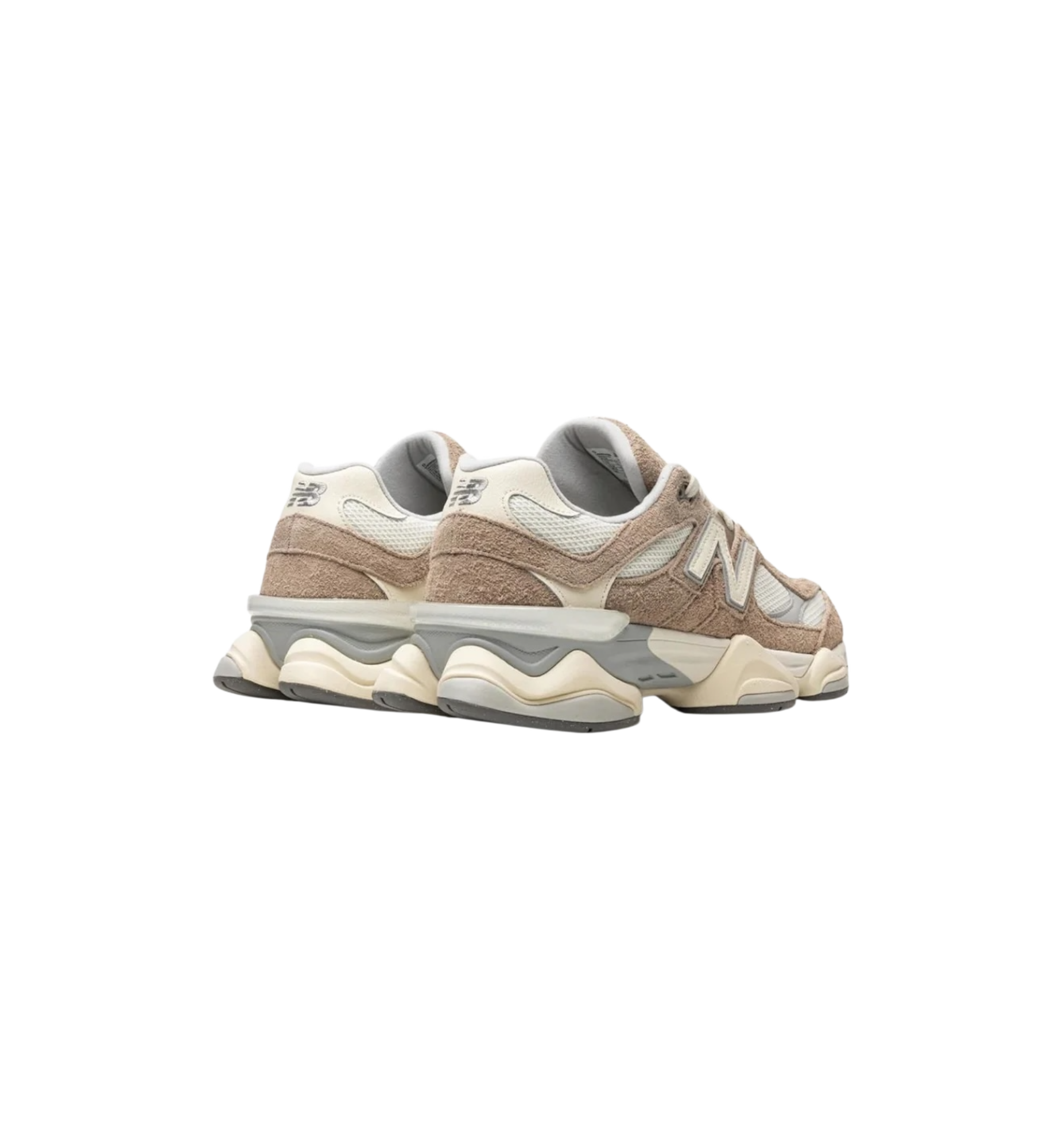 New Balance 9060 Driftwood Stone Pink Sea Salt heel view at Stashed UAE