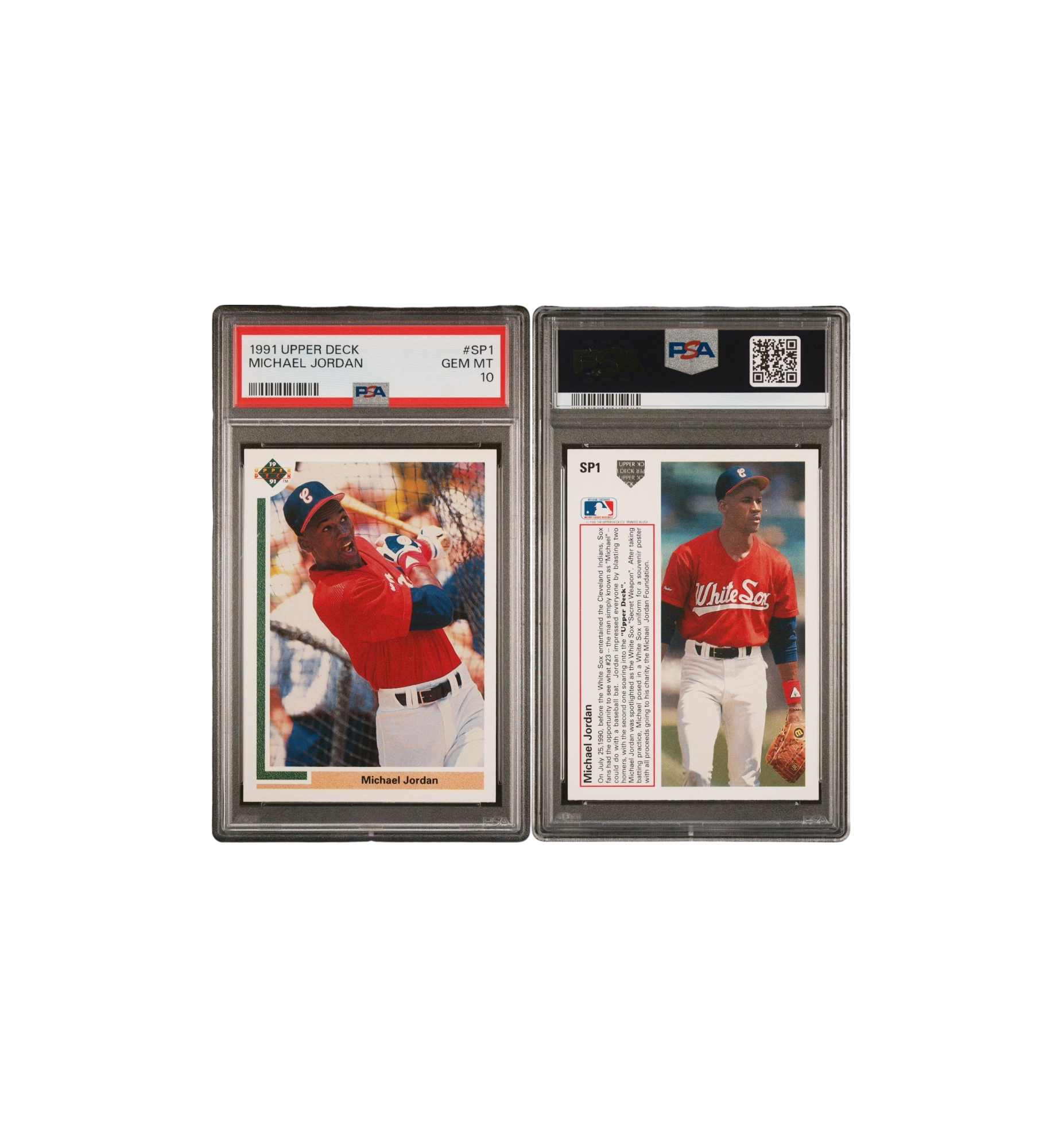 1991 Upper Deck GEM MT 10 Michael Jordan close-up detail at Stashed UAE