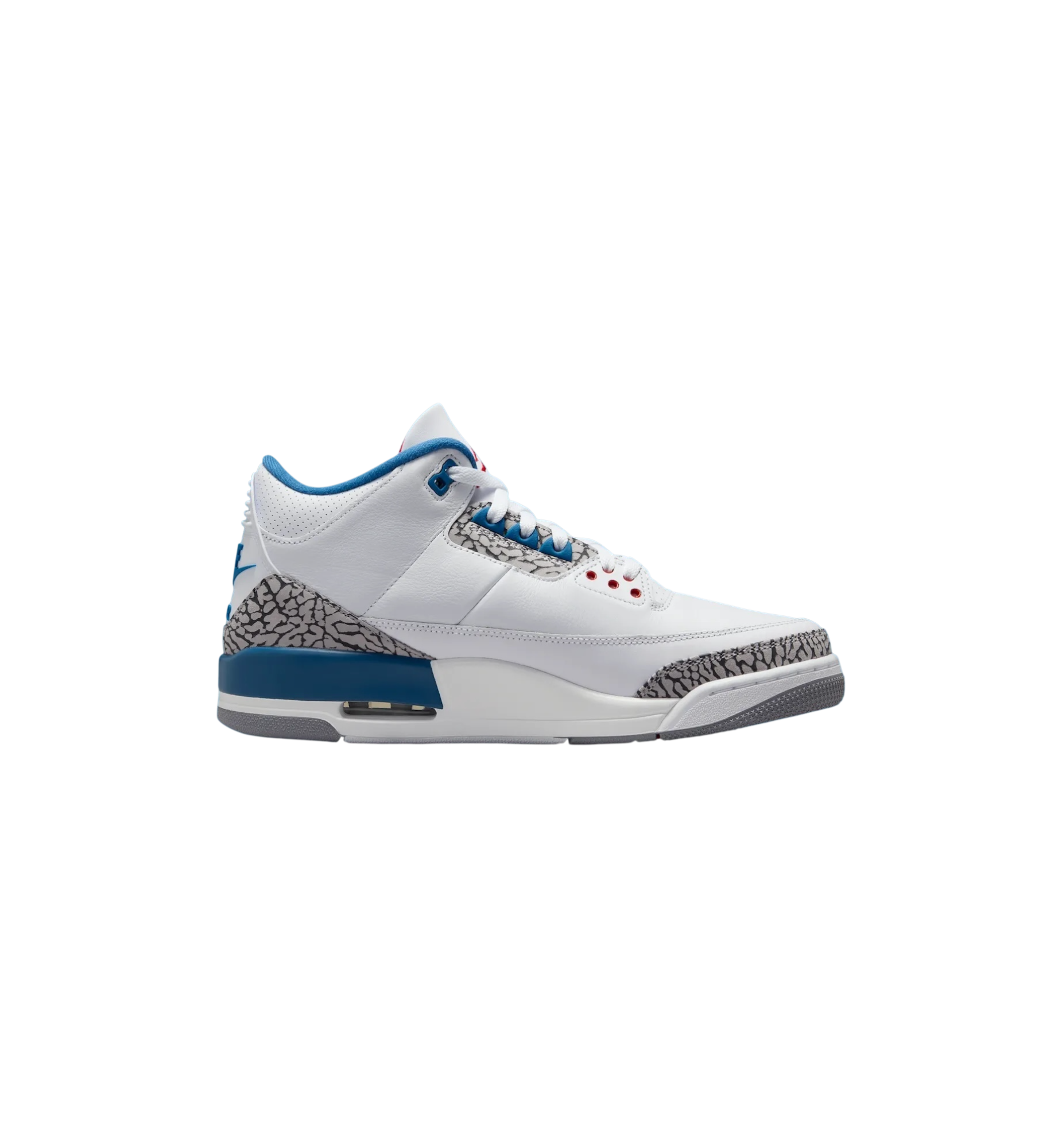 Air Jordan 3 Retro True Blue 2026 side view at Stashed UAE