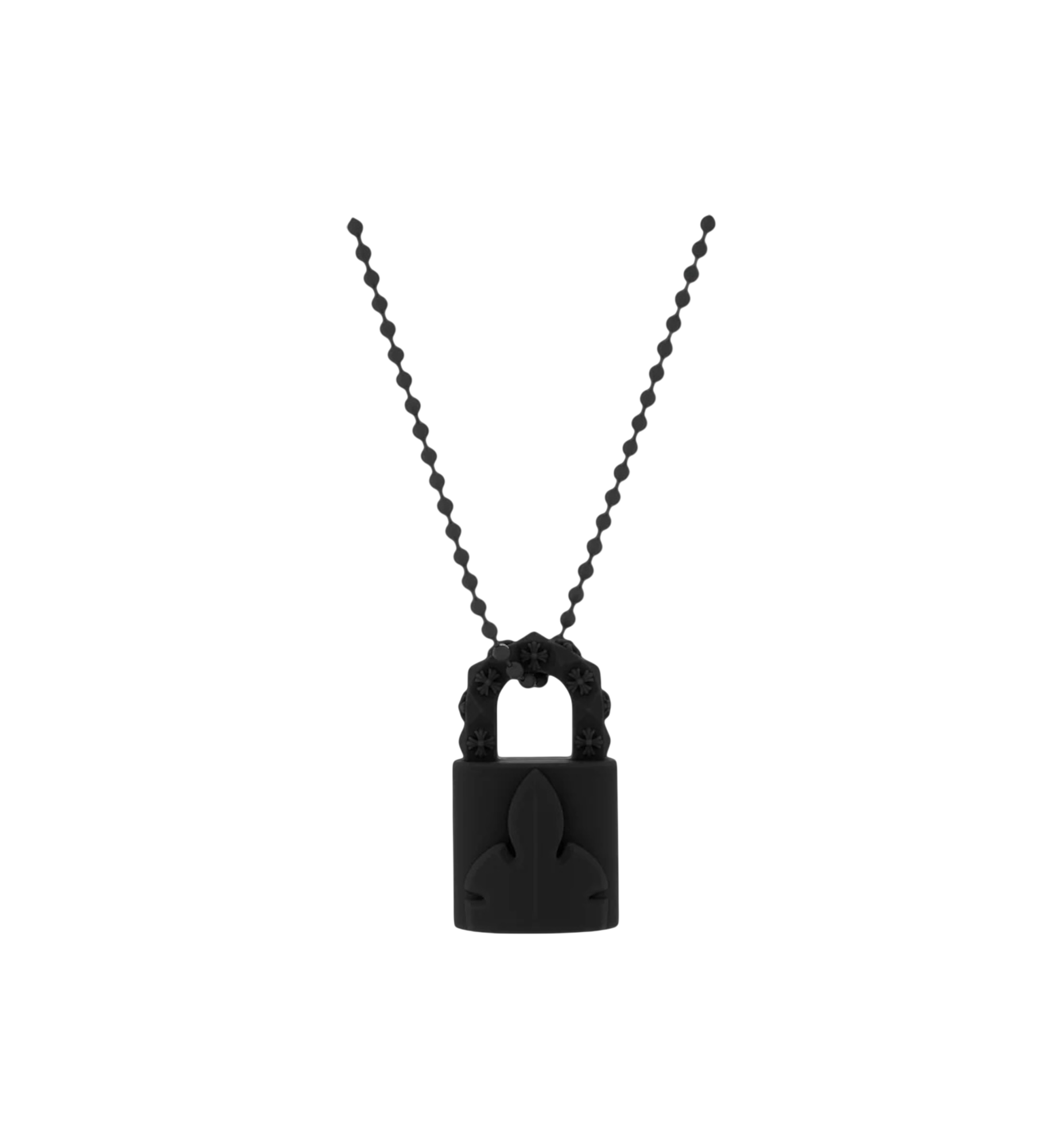 Chrome Hearts Lock Silicone Necklace "Black"