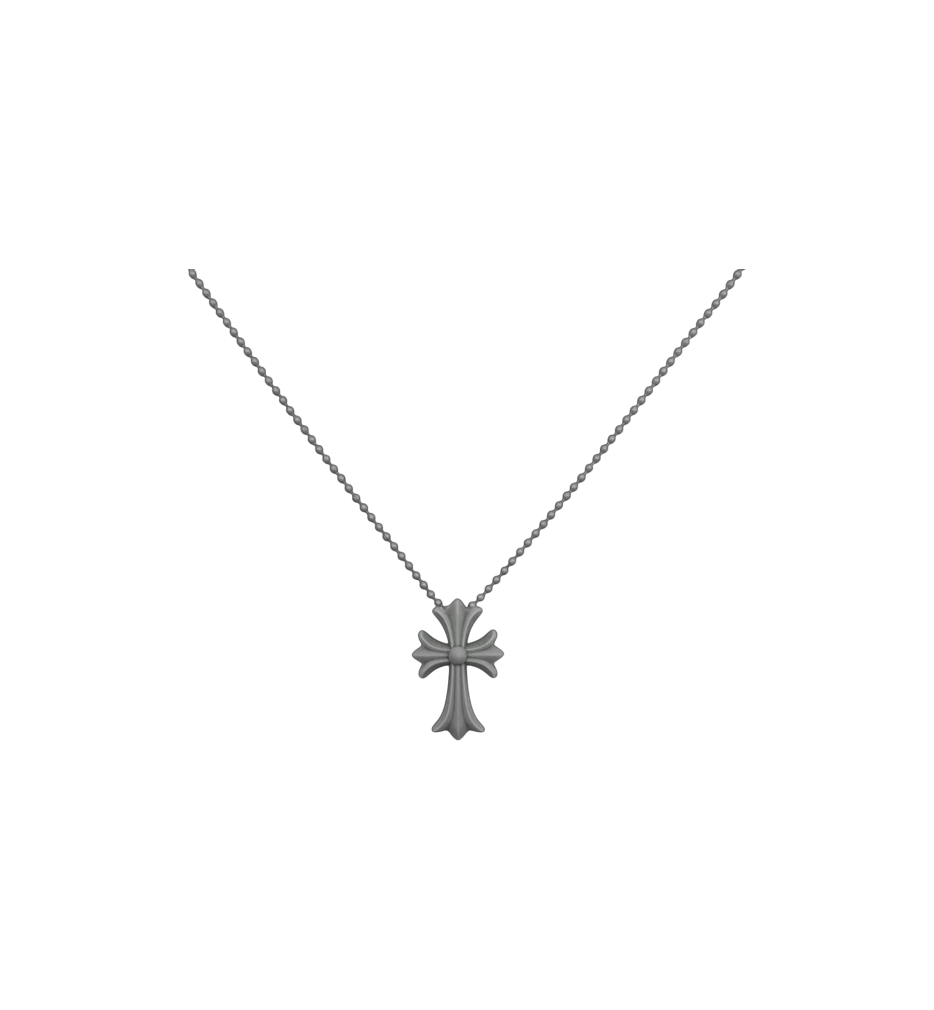 Chrome Hearts Cross Silicone Necklace "Grey"
