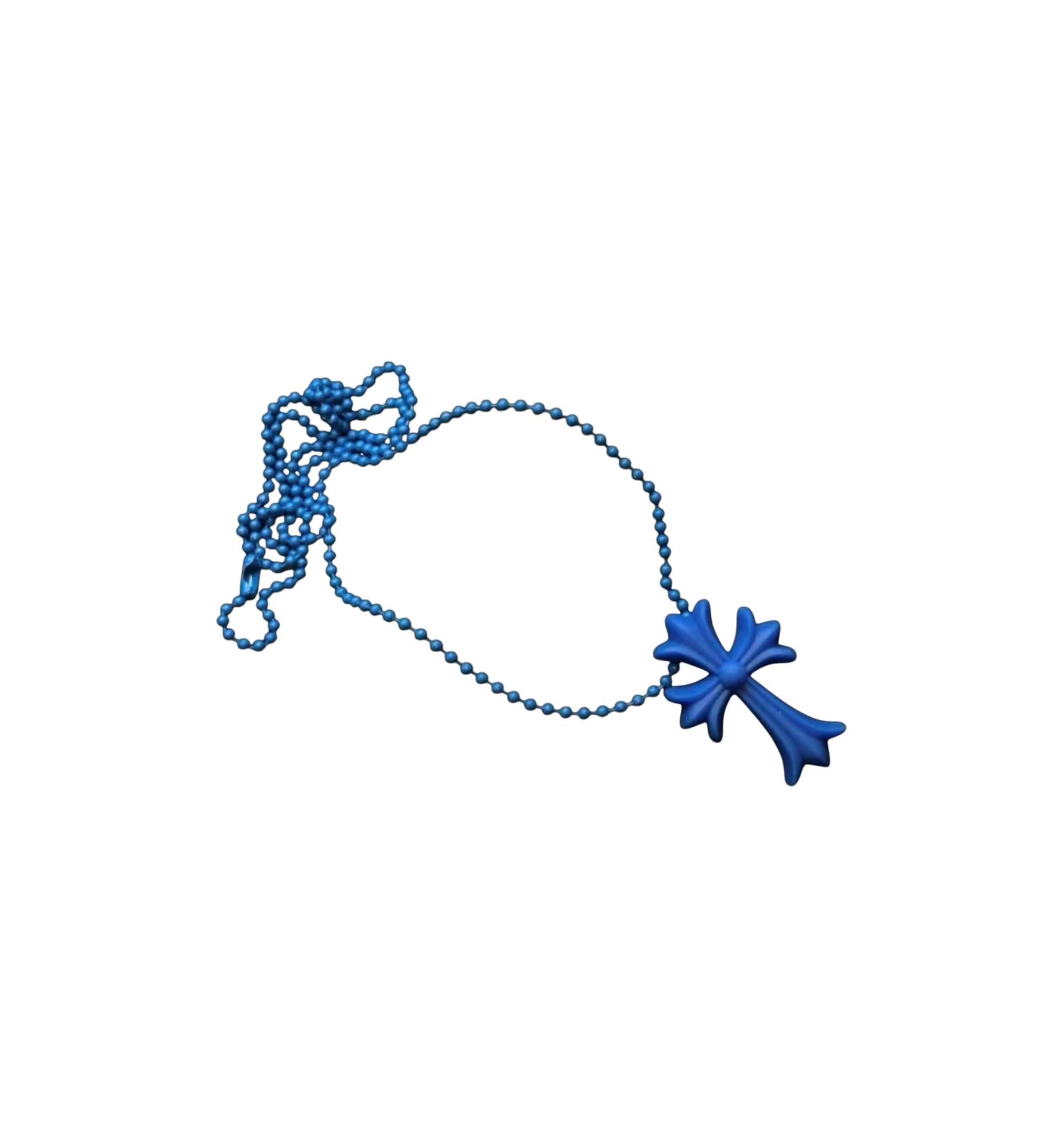 Chrome Hearts Cross Silicone Necklace "Blue"