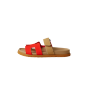 Hermes Chypre Sandal "Rouge Grenadine/Beige Albinos"