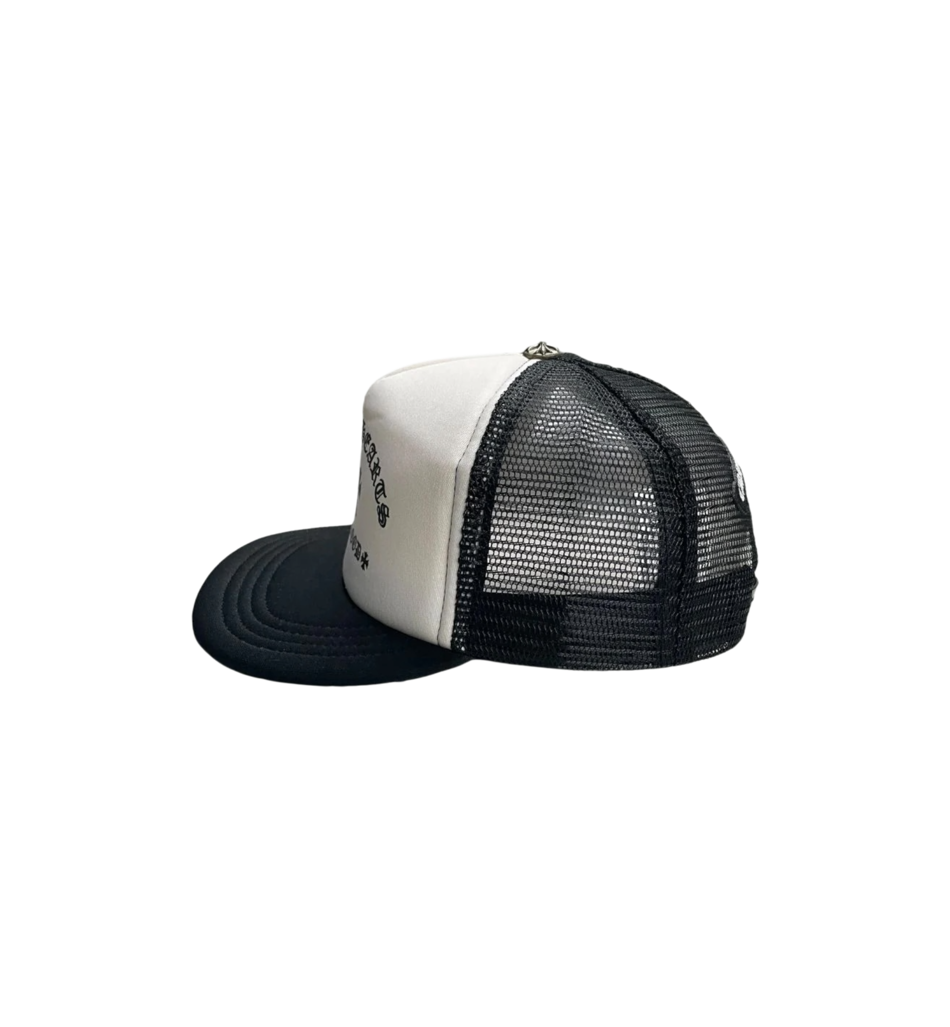 Chrome Hearts Hollywood Cross King Taco Trucker Cap "Black/White"