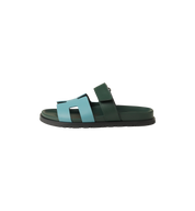 Hermes Chypre Sandal "Bleu Citadin/Vert Bouteille"