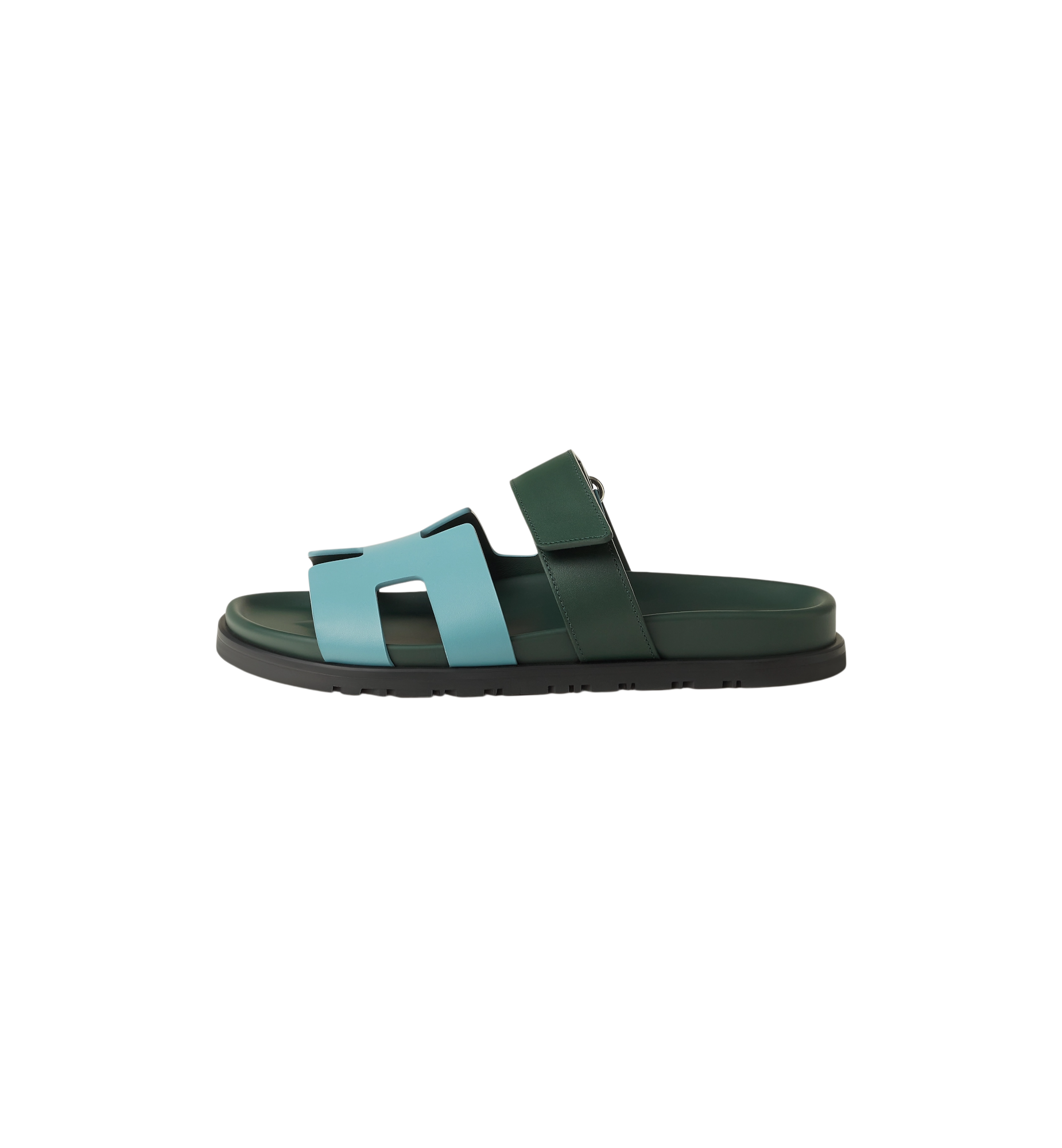 Hermes Chypre Sandal "Bleu Citadin/Vert Bouteille"