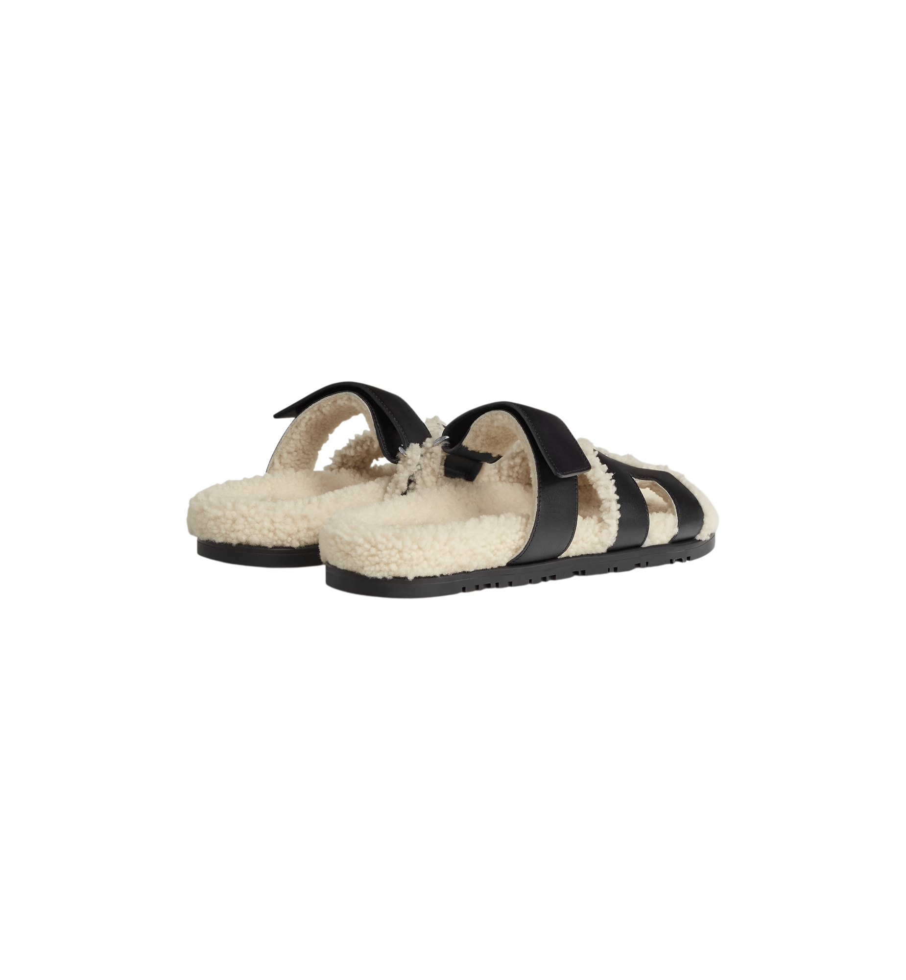Hermes Chypre Sandal "Noir/Ecru"