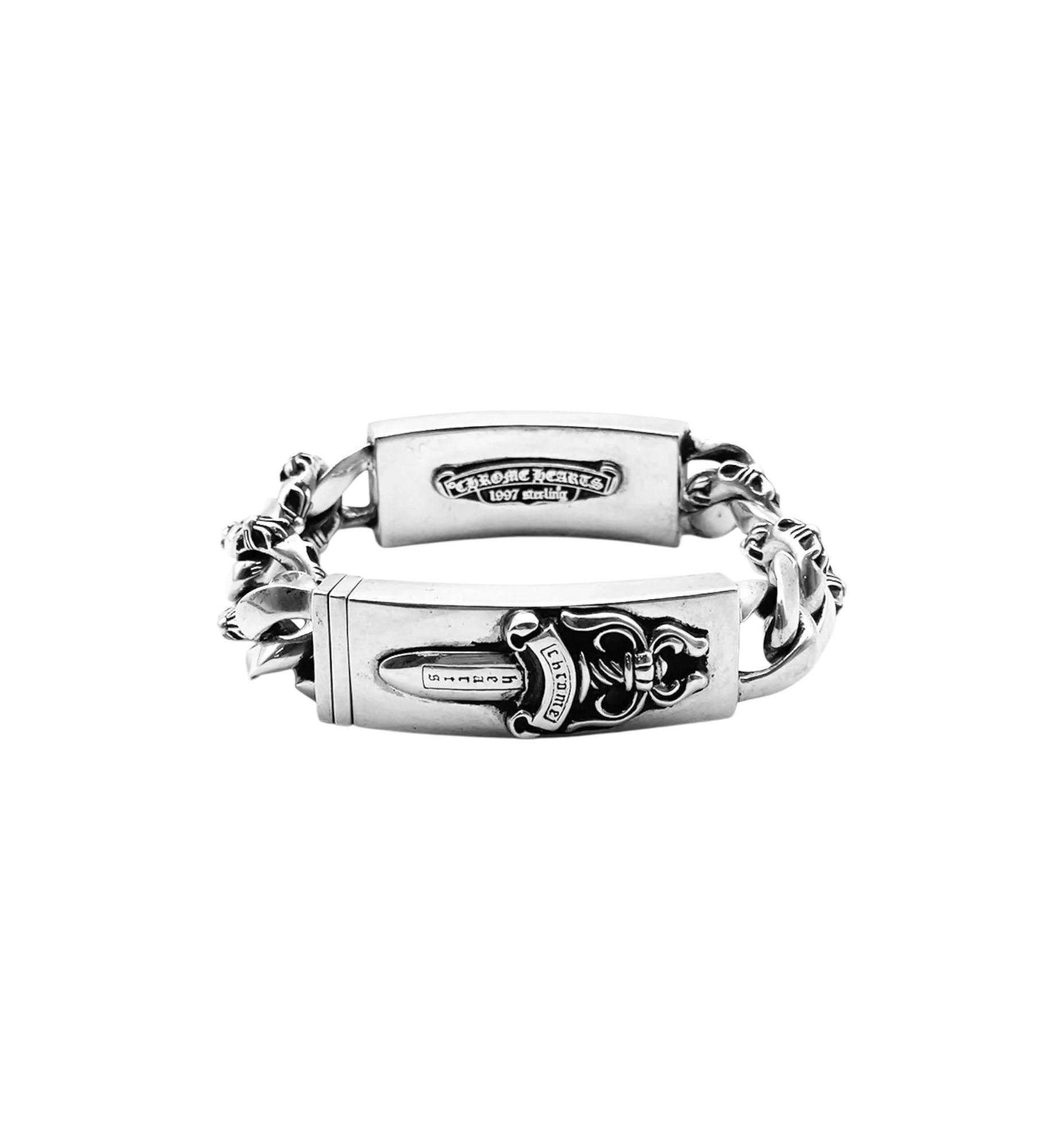 Chrome Hearts Dagger Double ID Bracelet "Silver"